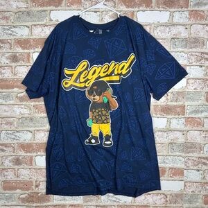 OG Hustle 4XL Bailey Apparel Navy Blue T-Shirt Legendary Hustle Diamonds Money